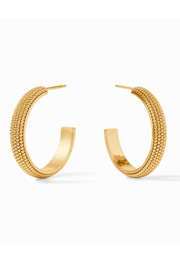 Julie Vos | Beaded Eternity Cabochon Hoop-M