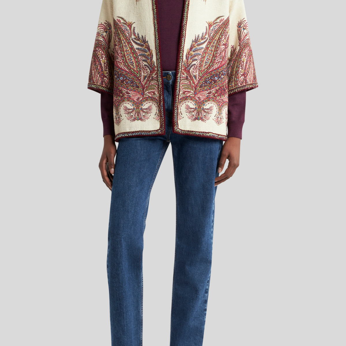 ETRO | Neutral Peacock Kimono Jacket
