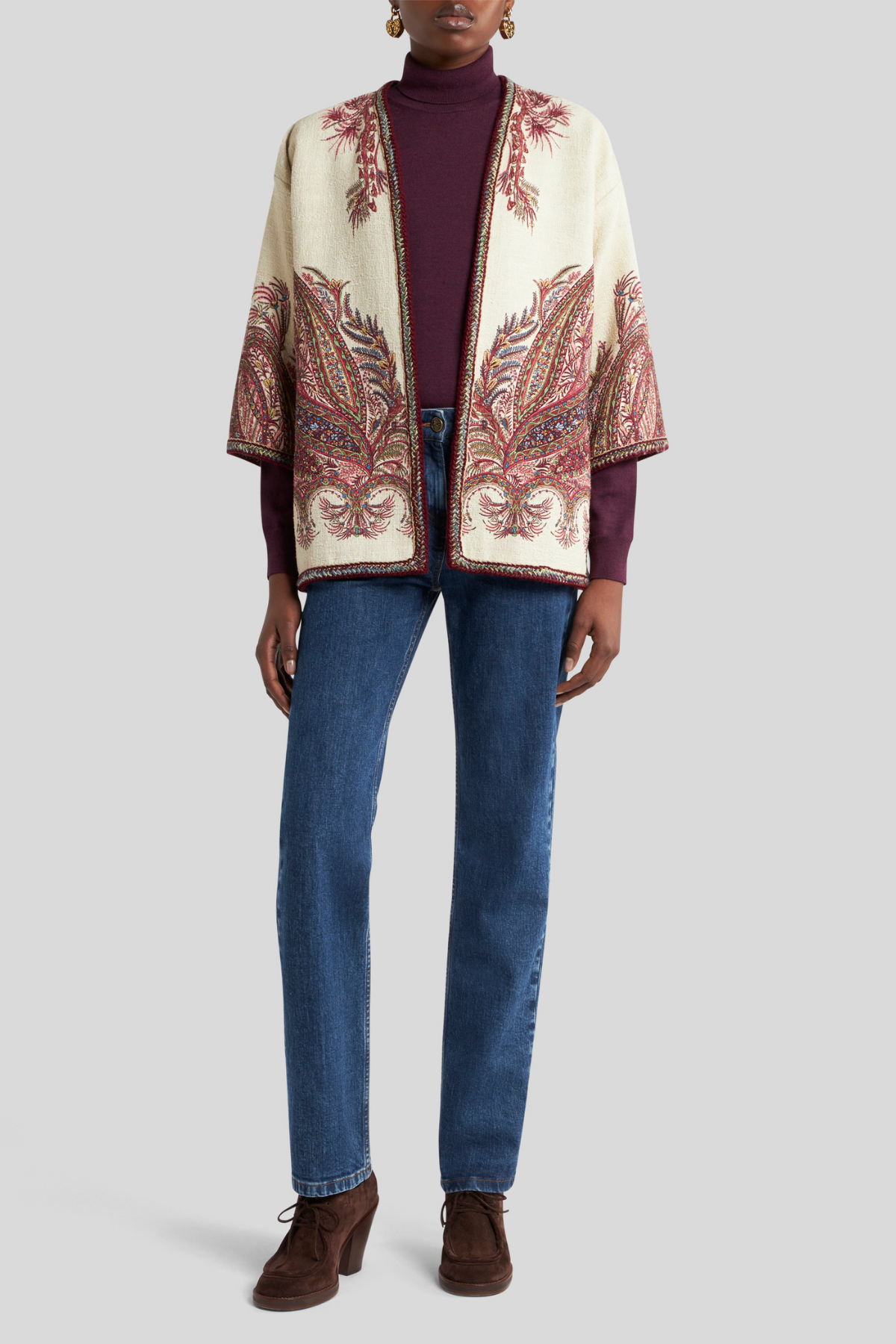 ETRO | Neutral Peacock Kimono Jacket