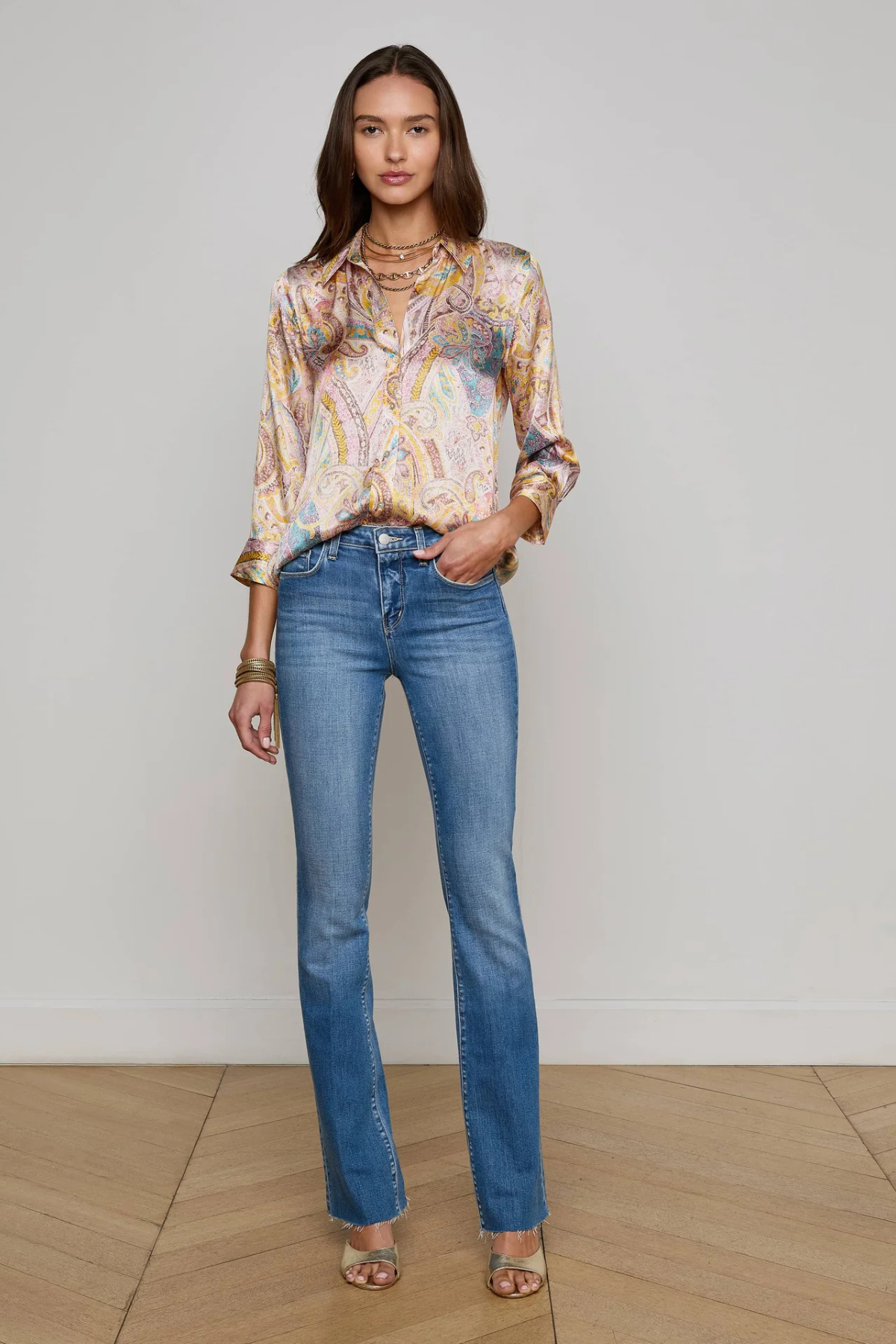 L'AGENCE | DANI BLOUSE- WESTERN PAISLEY