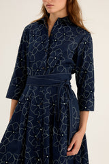 ROSSO35 | BETHANY NAVY EYELET DRESS