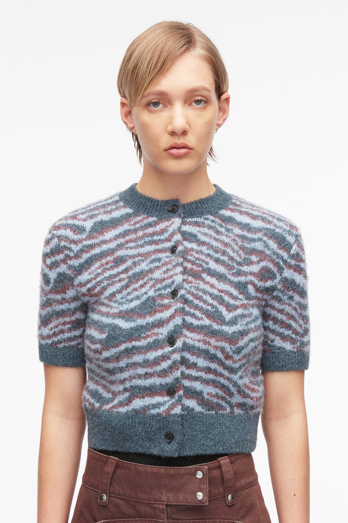 PHILLIP LIM | Tiger Button Up Top