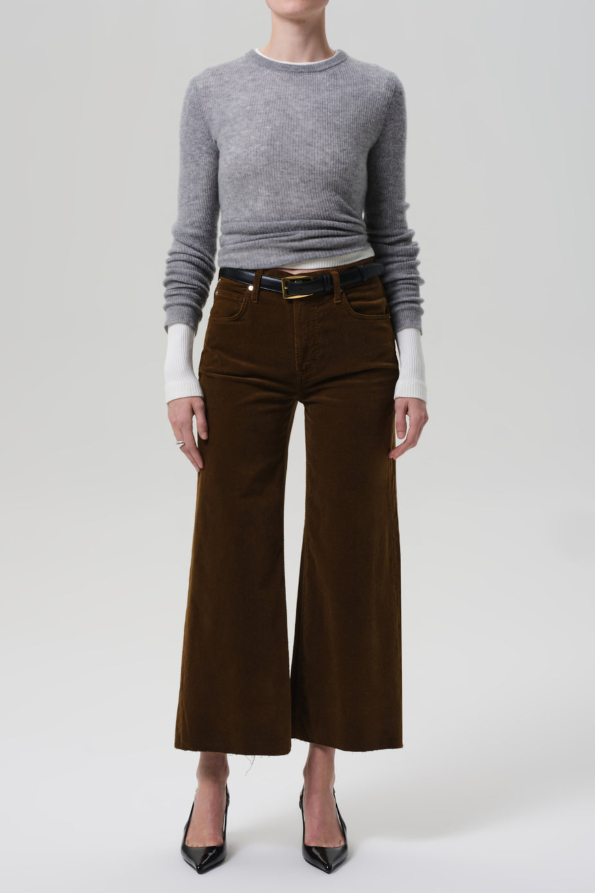 Citizens of Humanity Lyra Wide Crop Corduroy - Manuka