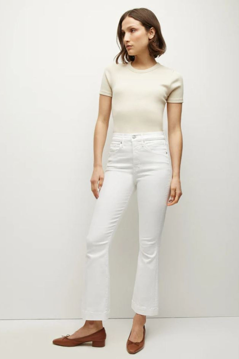 VERONICA BEARD | CARSON  H/R ANKLE FLARE-WHITE