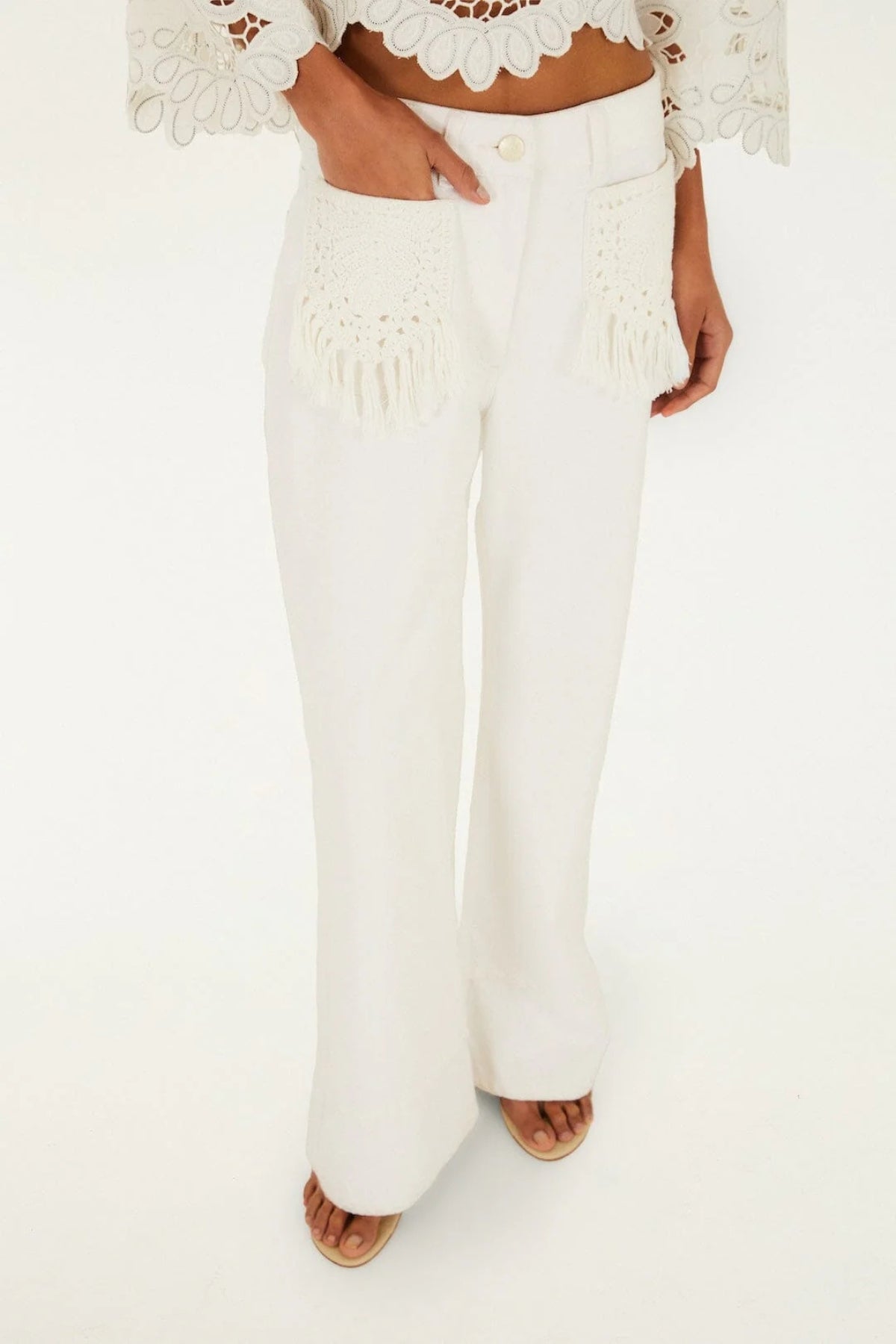 FARM RIO | TWILL POCKET FRINGE DENIM