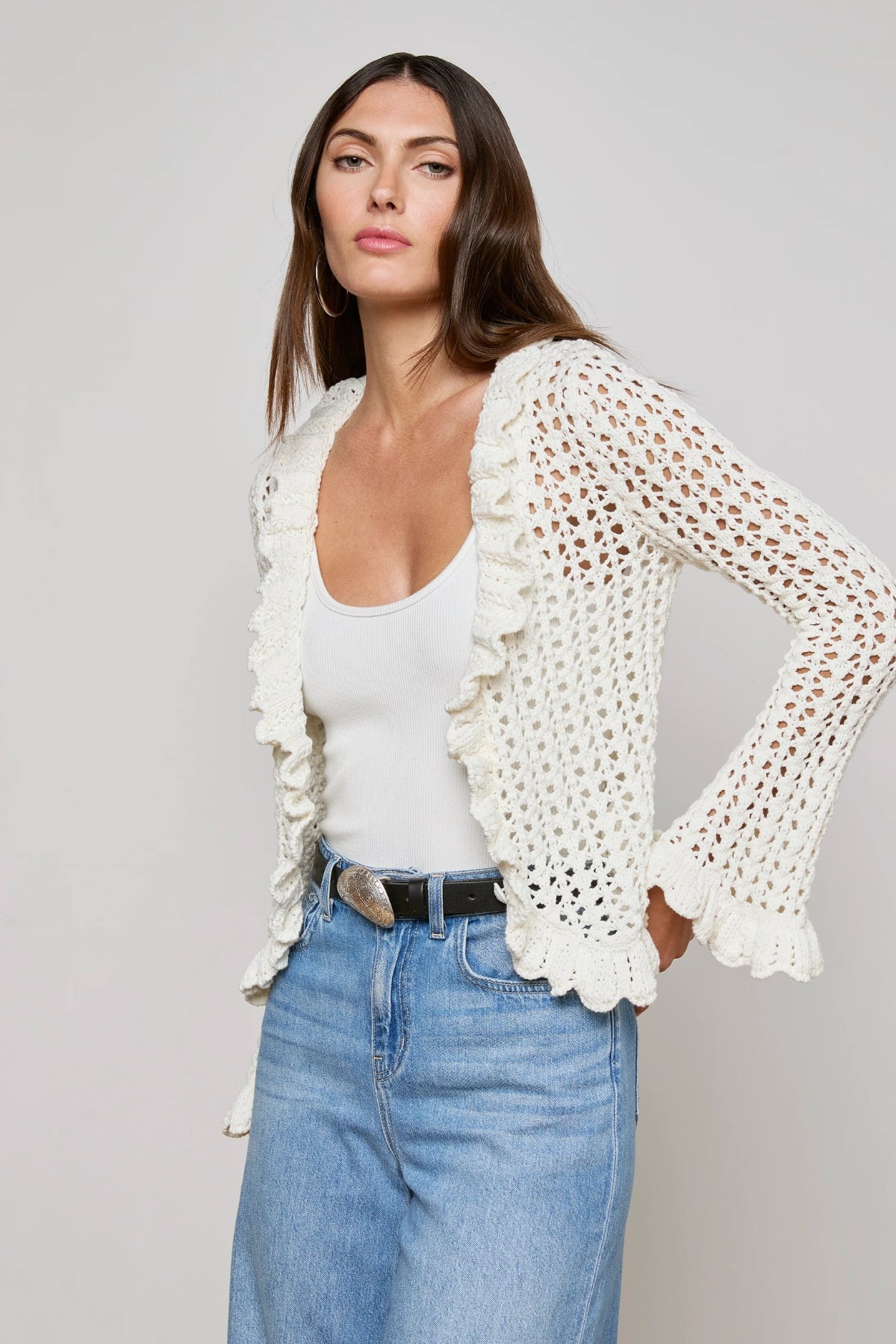 L'AGENCE | SOLARIS OPEN STITCH CARDI