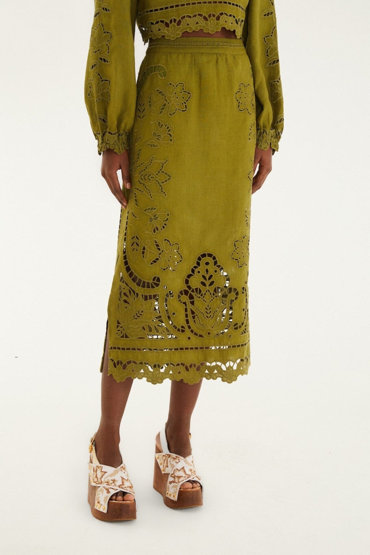 FARM RIO | MAJESTIC GARDEN GREEN SKIRT