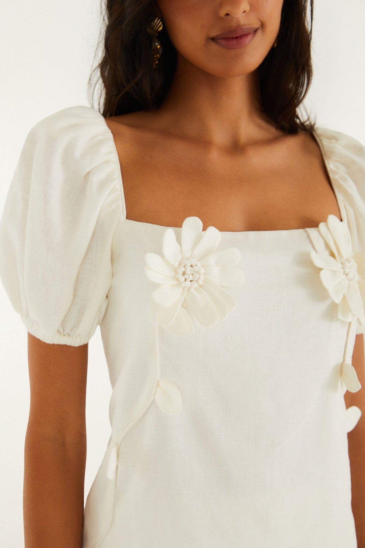 FARM RIO | Off-White Flowers Blouse