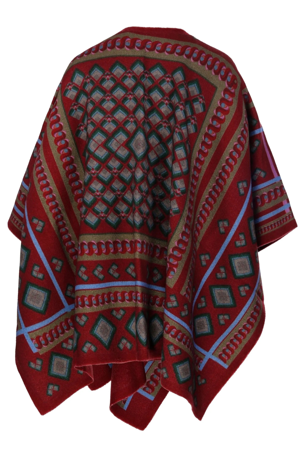 FRANCO FERRARI Oxblood Wool Cape