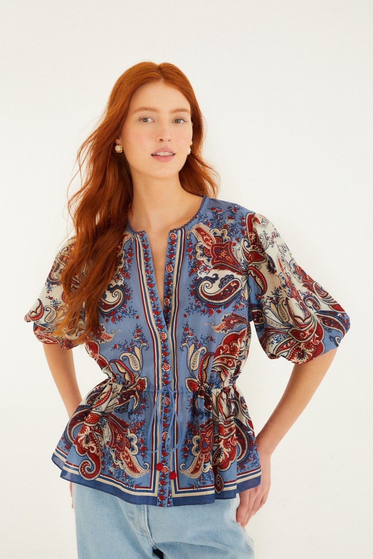 FARM RIO | PAISLEY SCARF BLOUSE