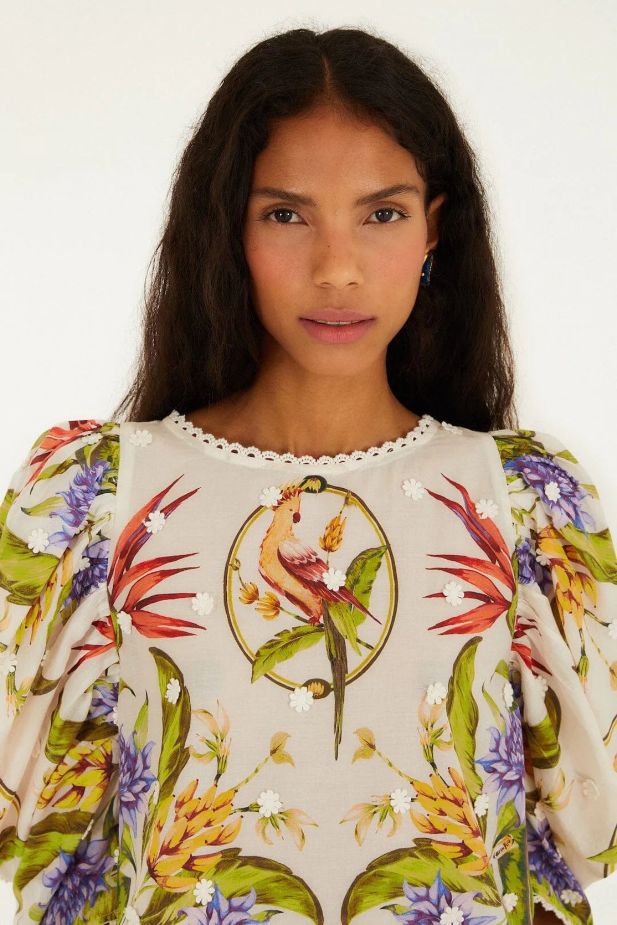 FARM RIO | TROPICAL SAND GREEN BLOUSE