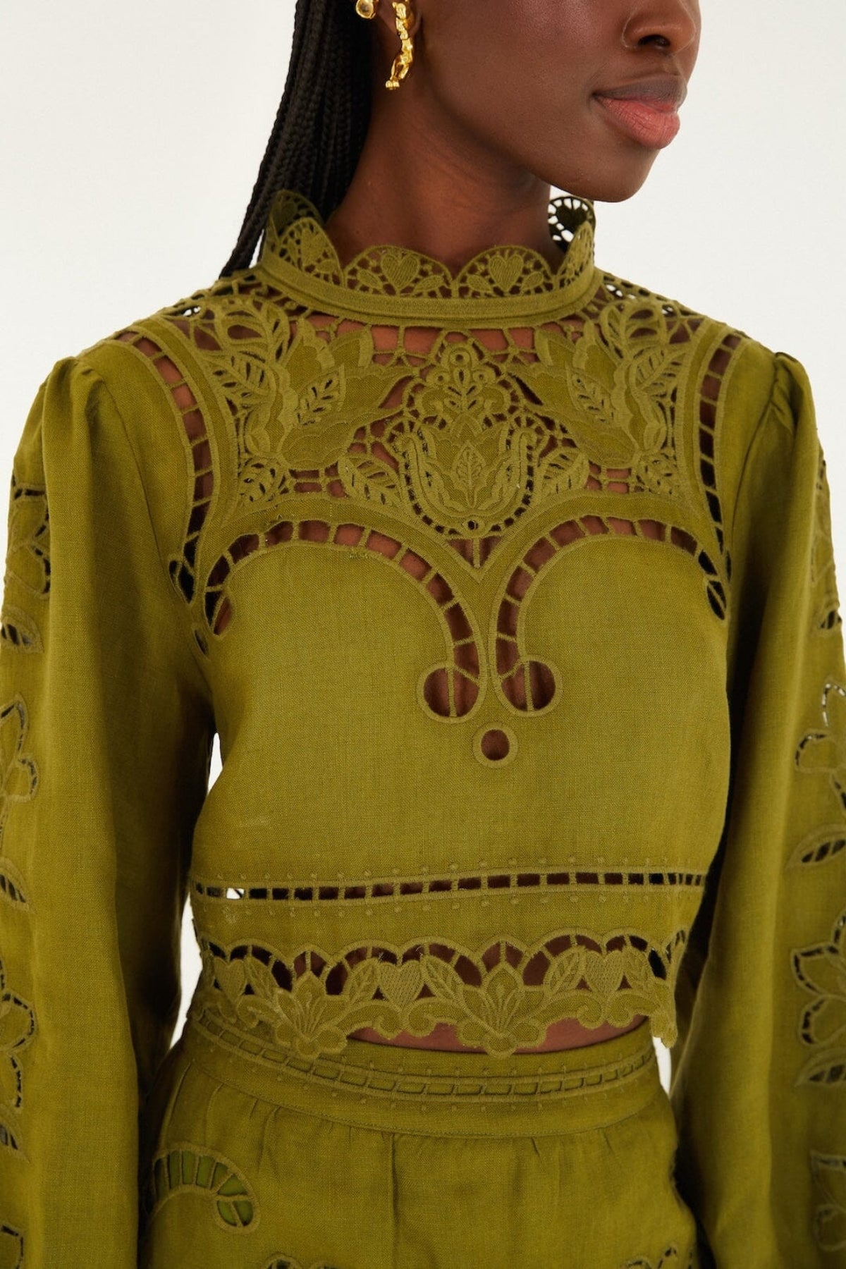 FARM RIO | MAJESTIC GARDEN GREEN BLOUSE