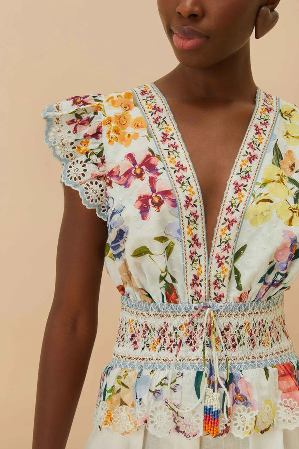 FARM RIO | GREEK GARDEN BLOUSE