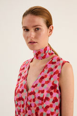 ROSSO25 | PEACH POLKA DOT DRESS