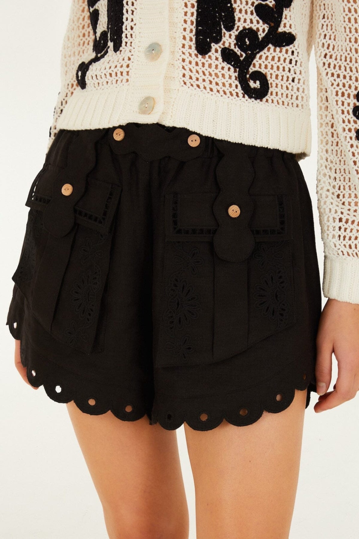 FARM RIO | ARTISANAL BLACK SHORT