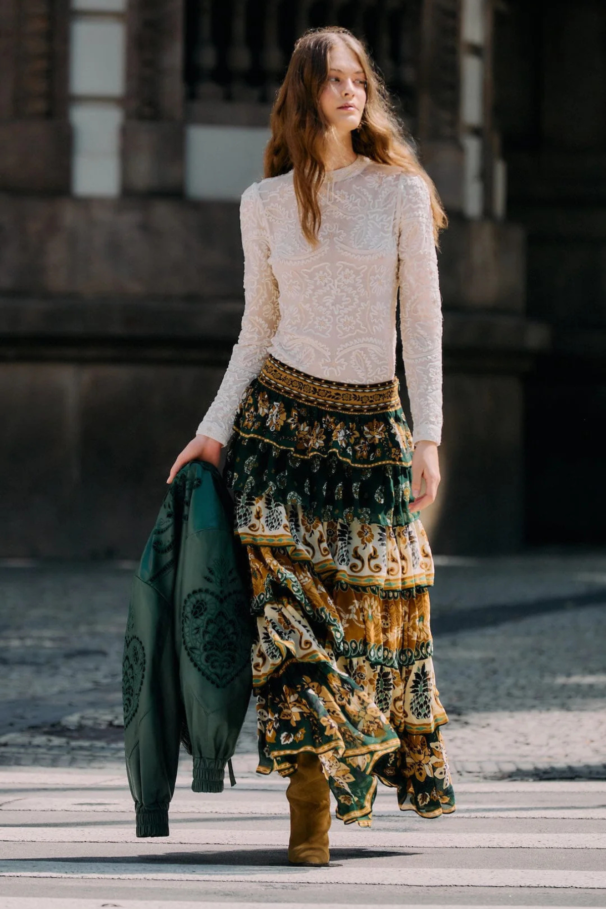 FARM RIO | EMBROIDERY LS BLOUSE