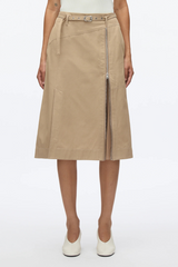 PHILLIP LIM | BELTED SKIRT W CHIFFON GODET