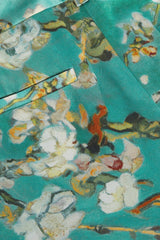 L'AGENCE | PILAR SILK WIDE LEG PANT- TEAL