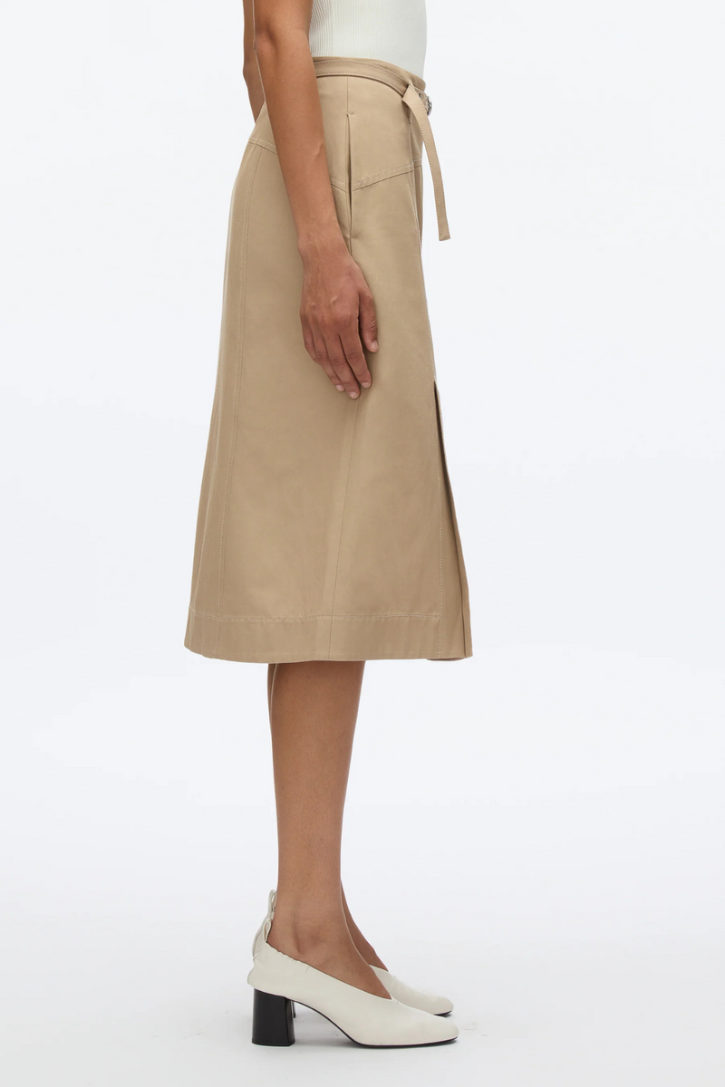 PHILLIP LIM | BELTED SKIRT W CHIFFON GODET