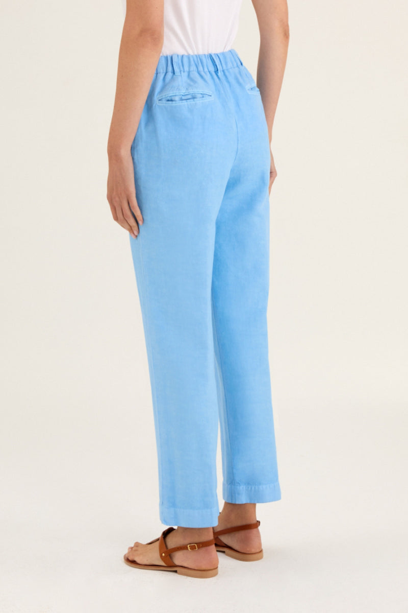 ROSSO35 | SKY BLUE BREEZY LINEN PANT