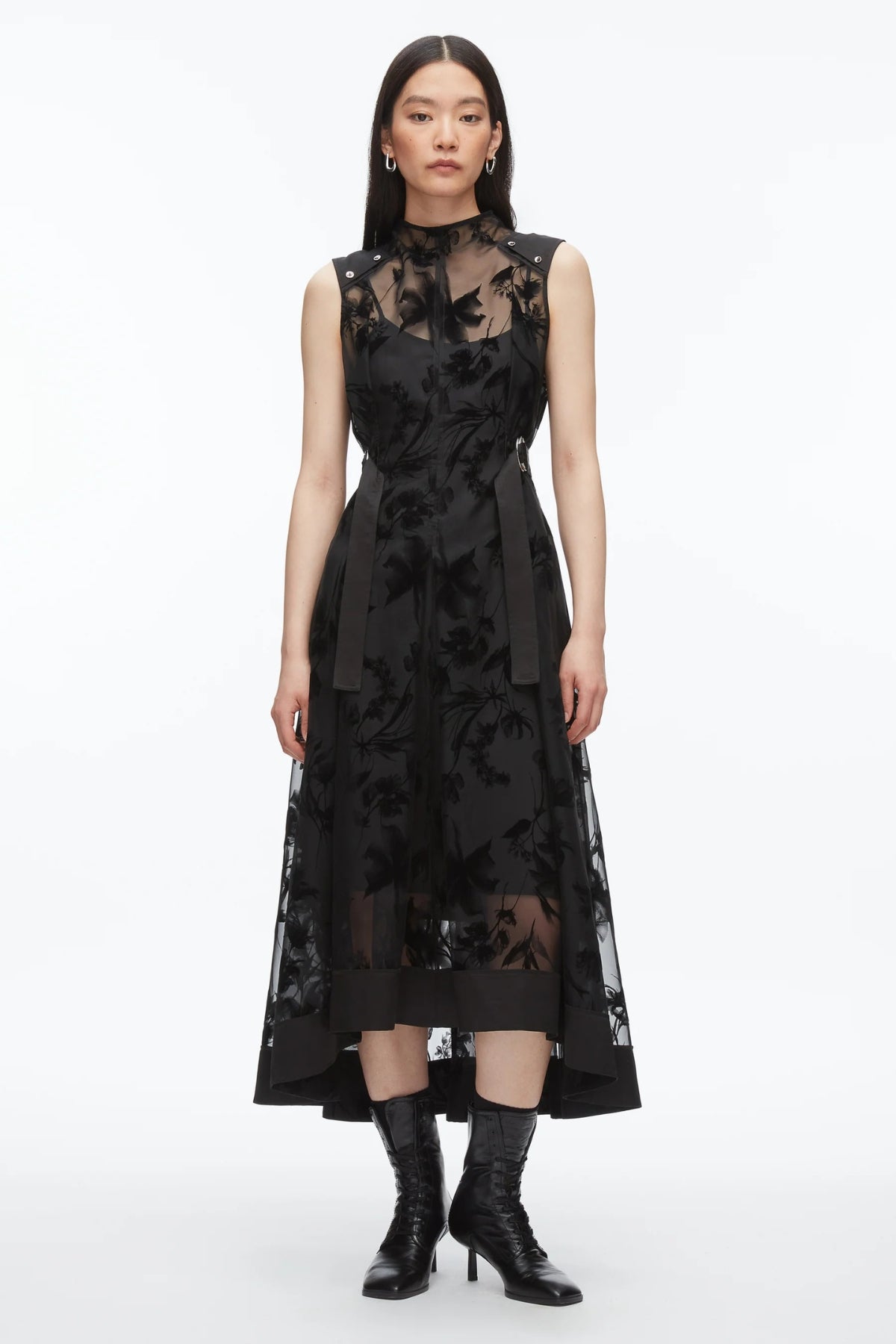 PHILLIP LIM | FLOCKED ORGANZA MIDI DRESS