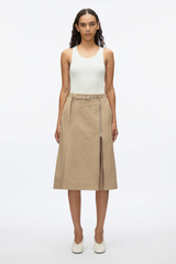 PHILLIP LIM | BELTED SKIRT W CHIFFON GODET