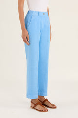 ROSSO35 | SKY BLUE BREEZY LINEN PANT