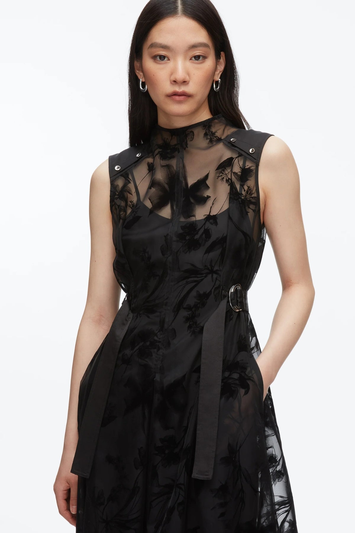 PHILLIP LIM | FLOCKED ORGANZA MIDI DRESS