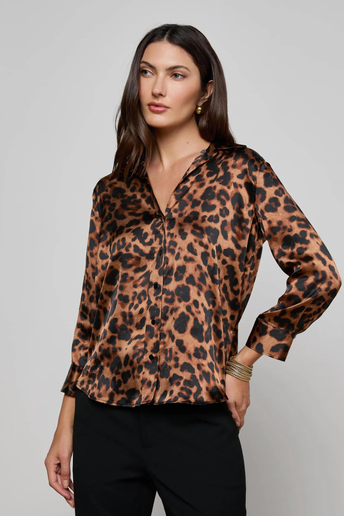 L’AGENCE | DANI BLOUSE- BROWN MULTI