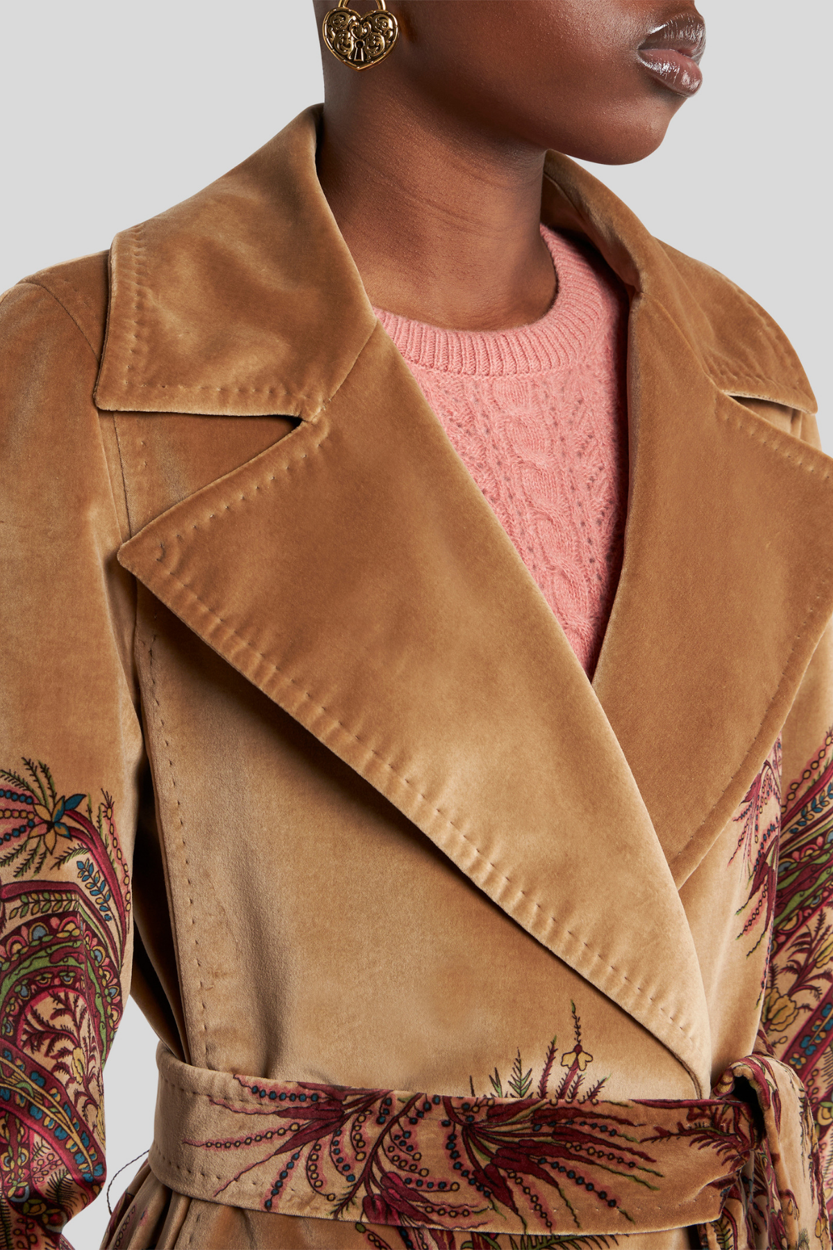 ETRO | Camel Peacock Feather Coat