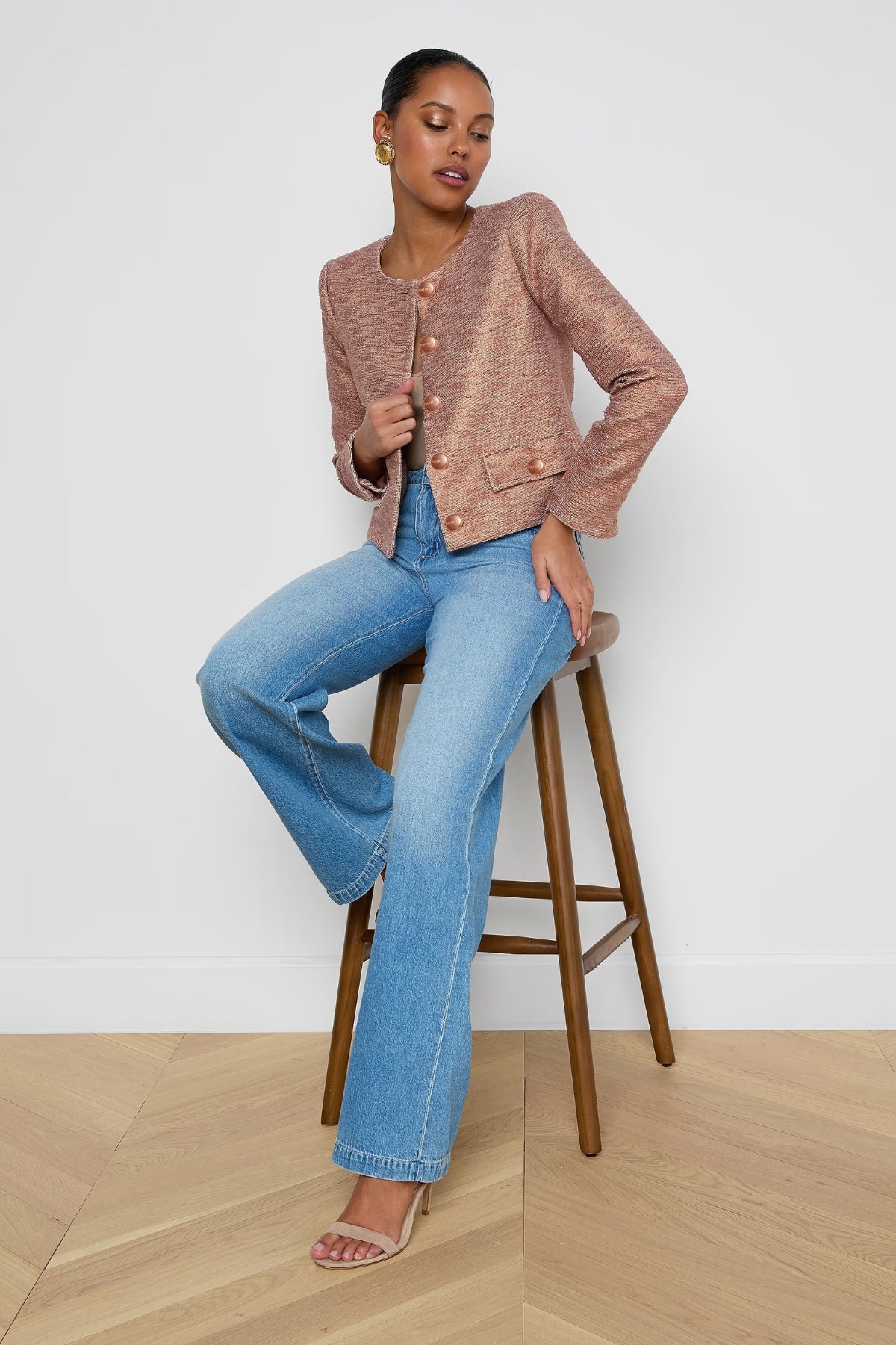 L'AGENCE | ZELL COLLARLESS JACKET