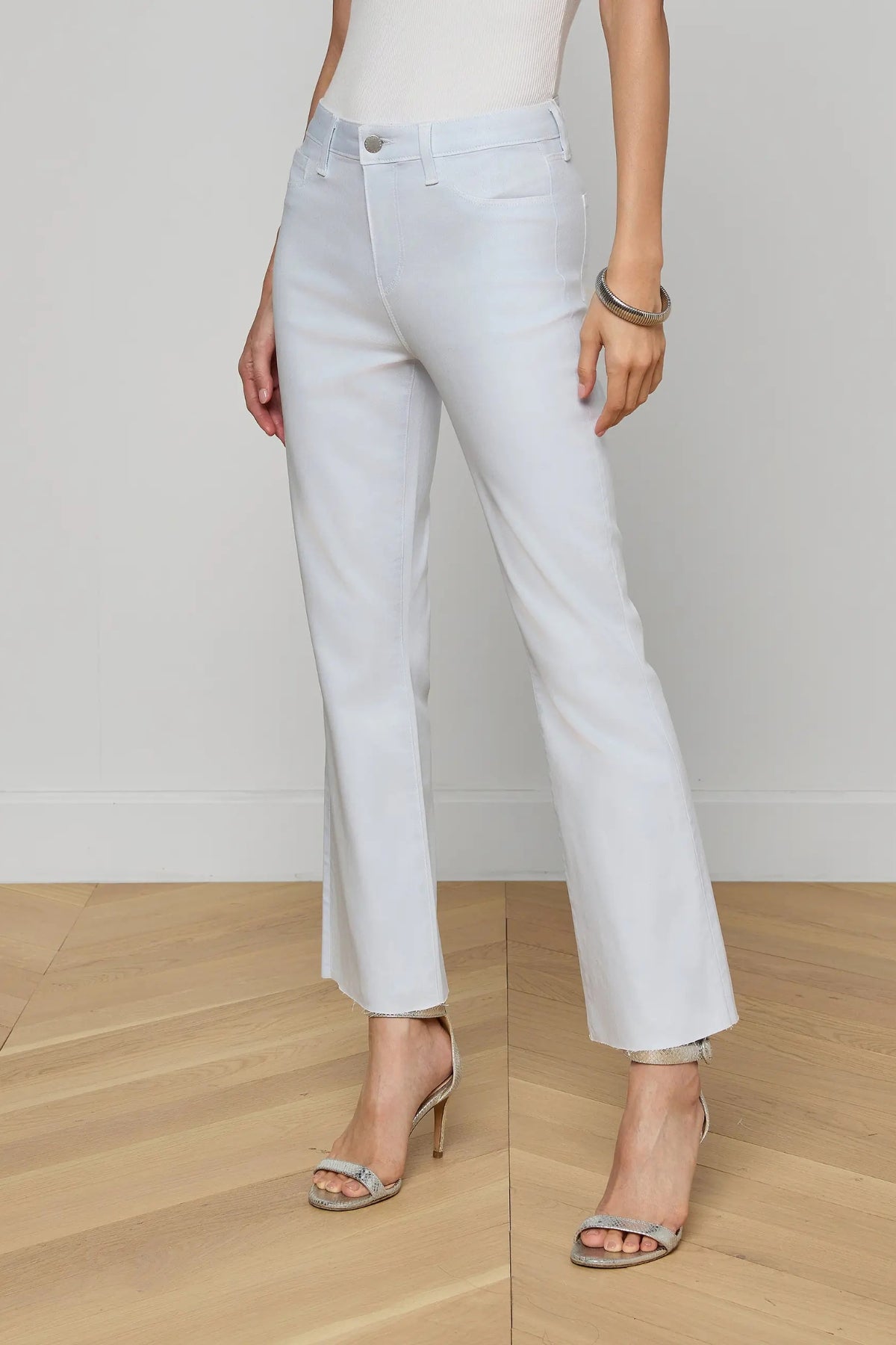 L'AGENCE | KENDRA CROP FLARE - MIST BLUE