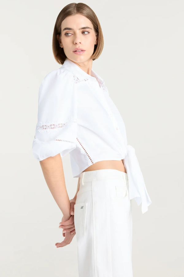 CINQ A SEPT | 3/4 Sleeve Lace Marianna Top