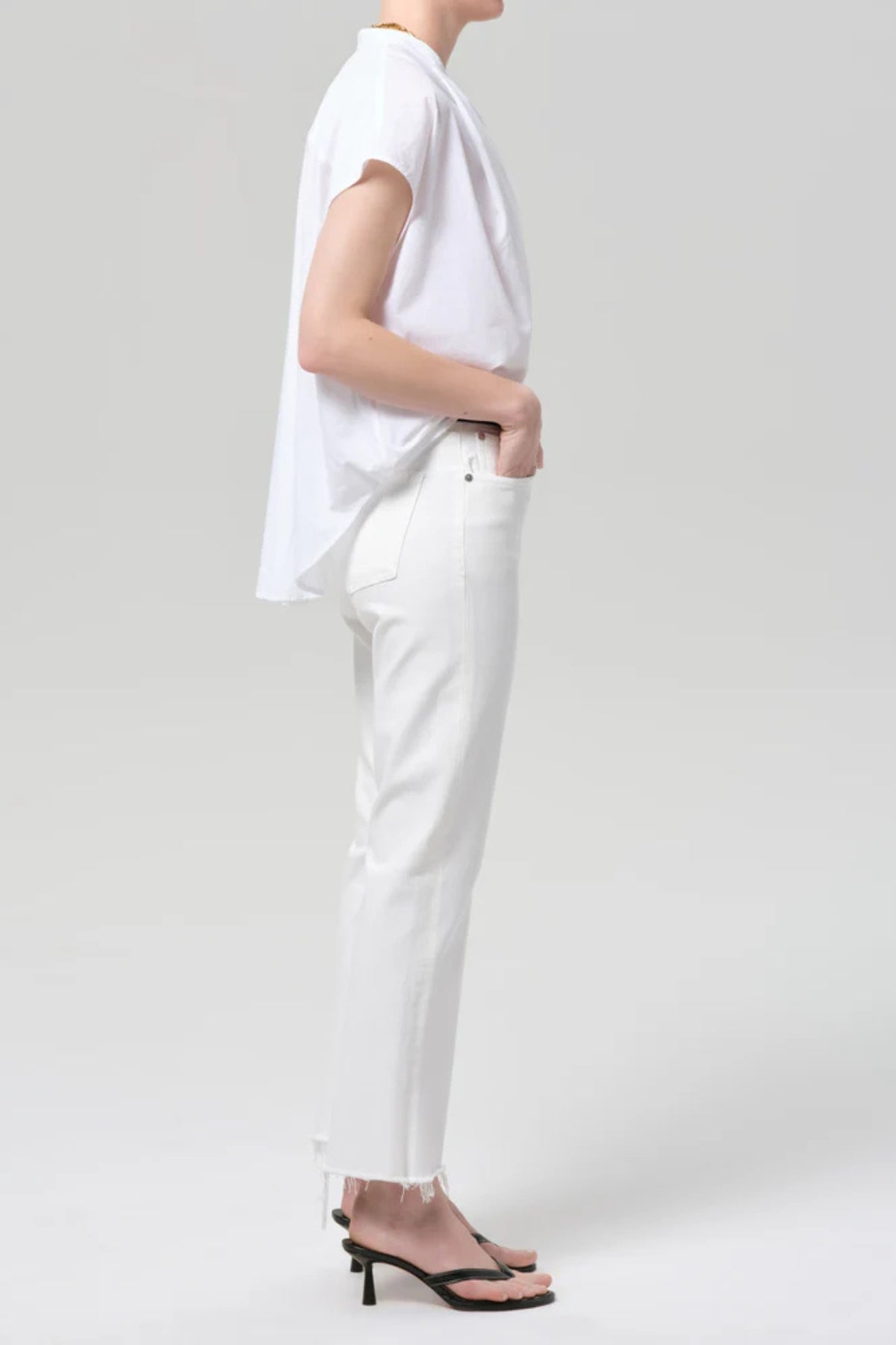 COH | Goldie Kick Flare Raw Hem Soft White