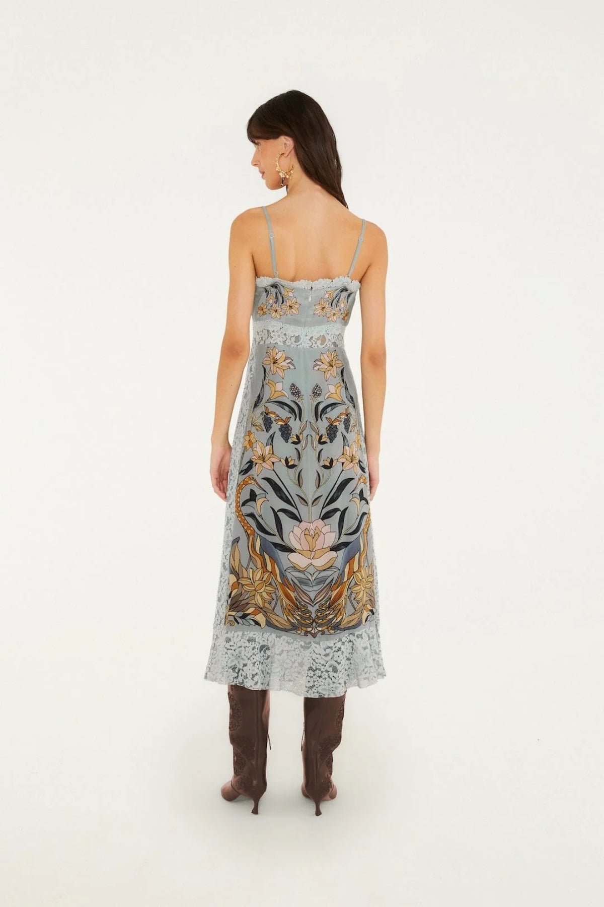 FARM RIO | Stained Glass Blue Slip Dress