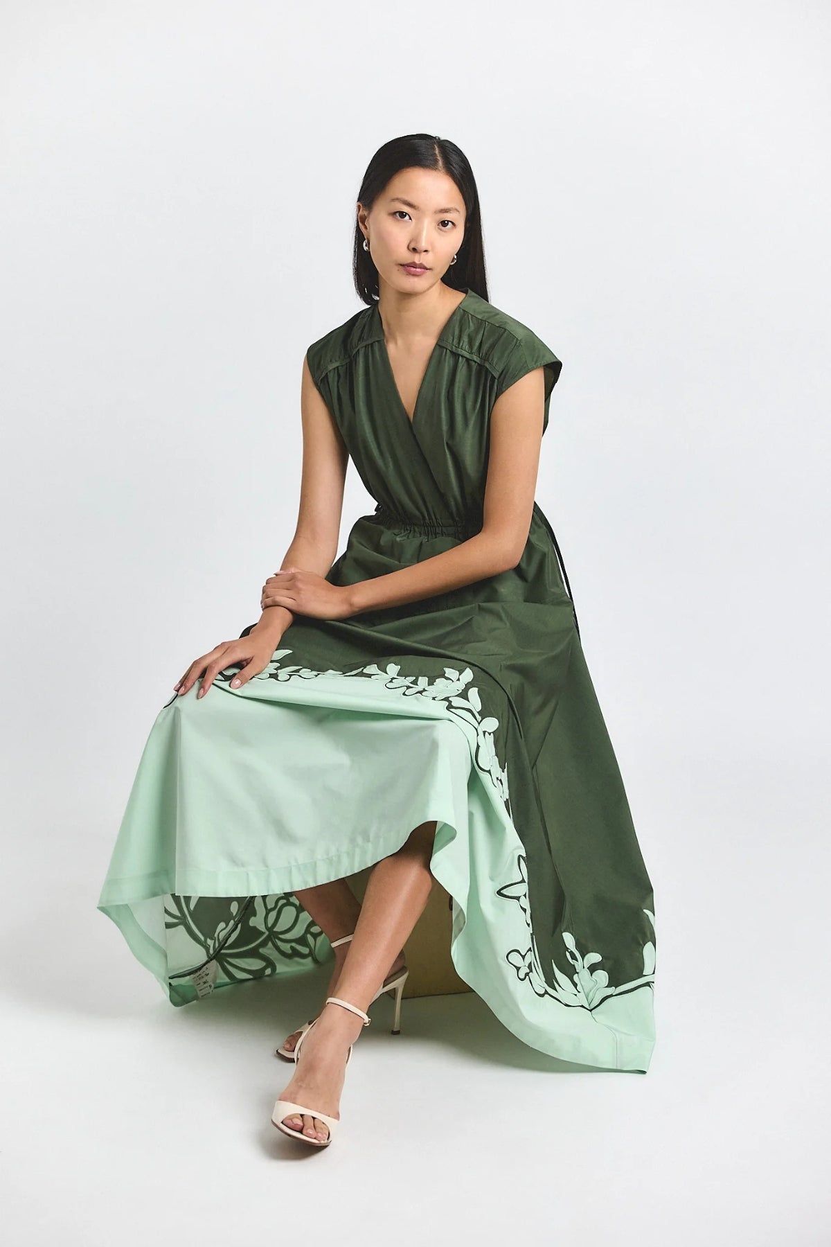 DEREK LAM | NARA POPLIN APPLIQUE DRESS