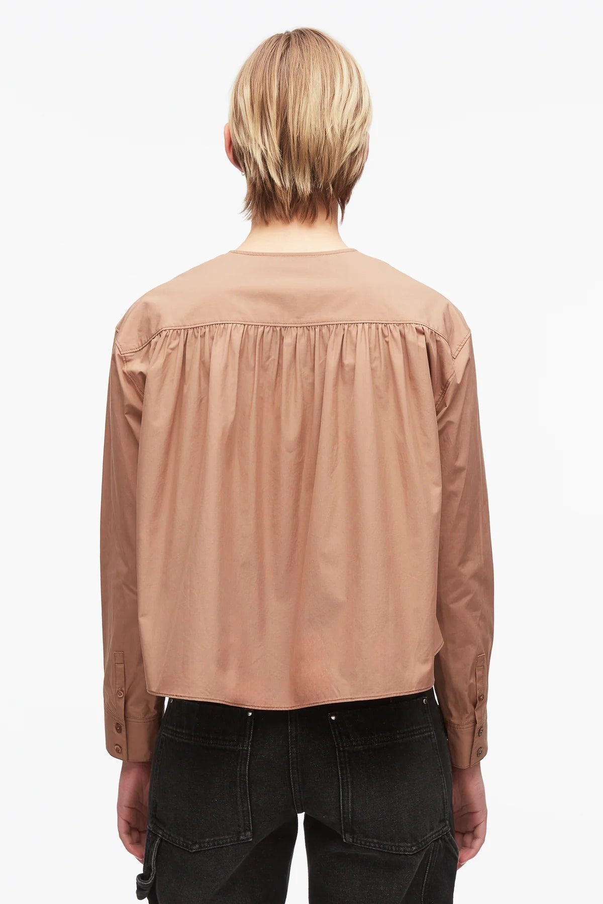PHILLIP LIM | Poplin Stud Blouse Sable
