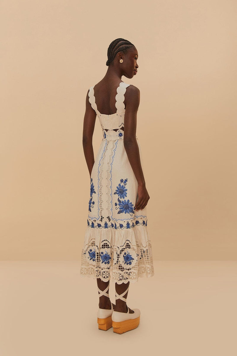 FARM RIO | RICHELIEU SUNFLOWER MIDI DRESS