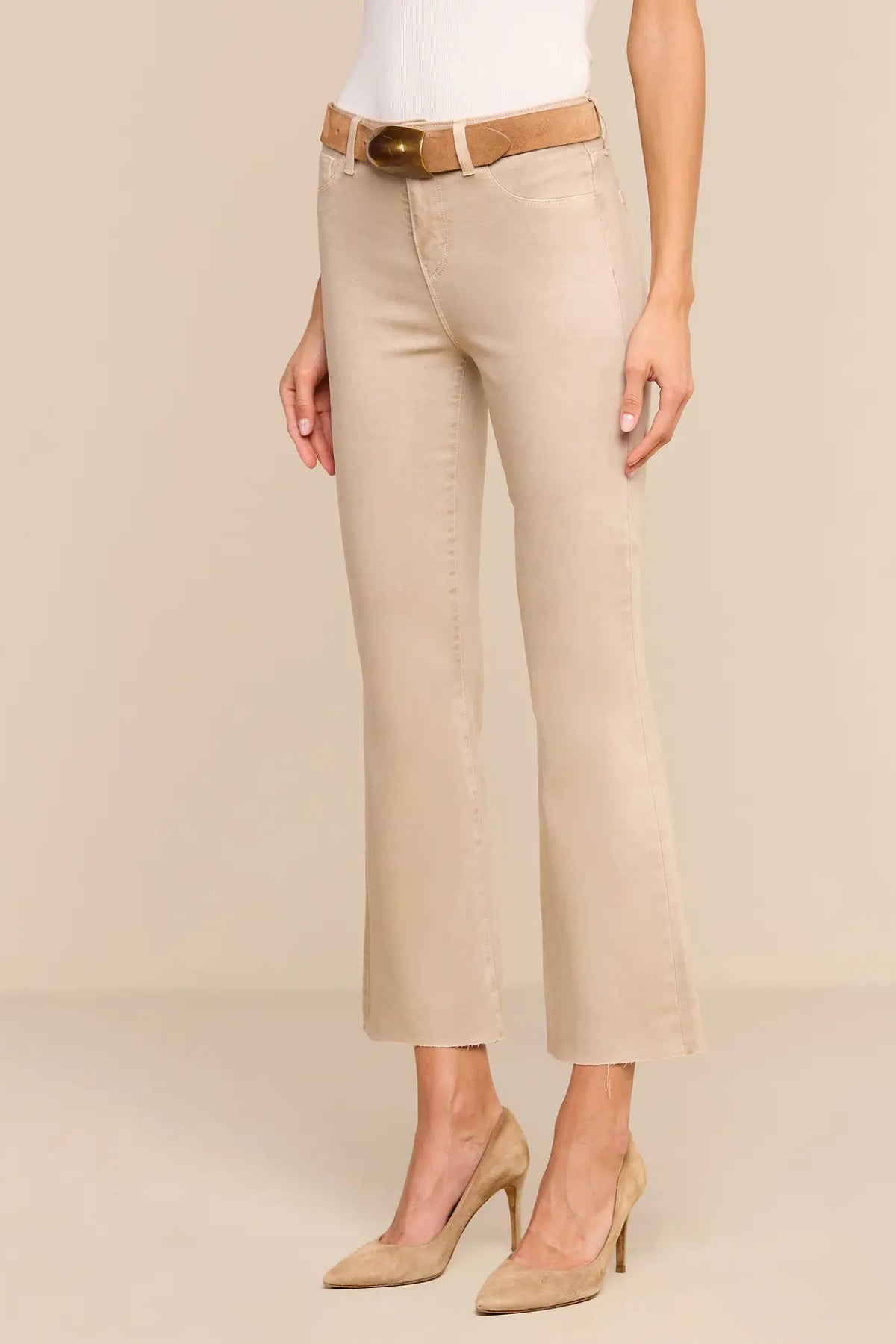 L'agence | Kendra Crop Flare - Antique Birch Coated