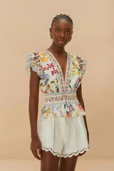 FARM RIO | GREEK GARDEN BLOUSE