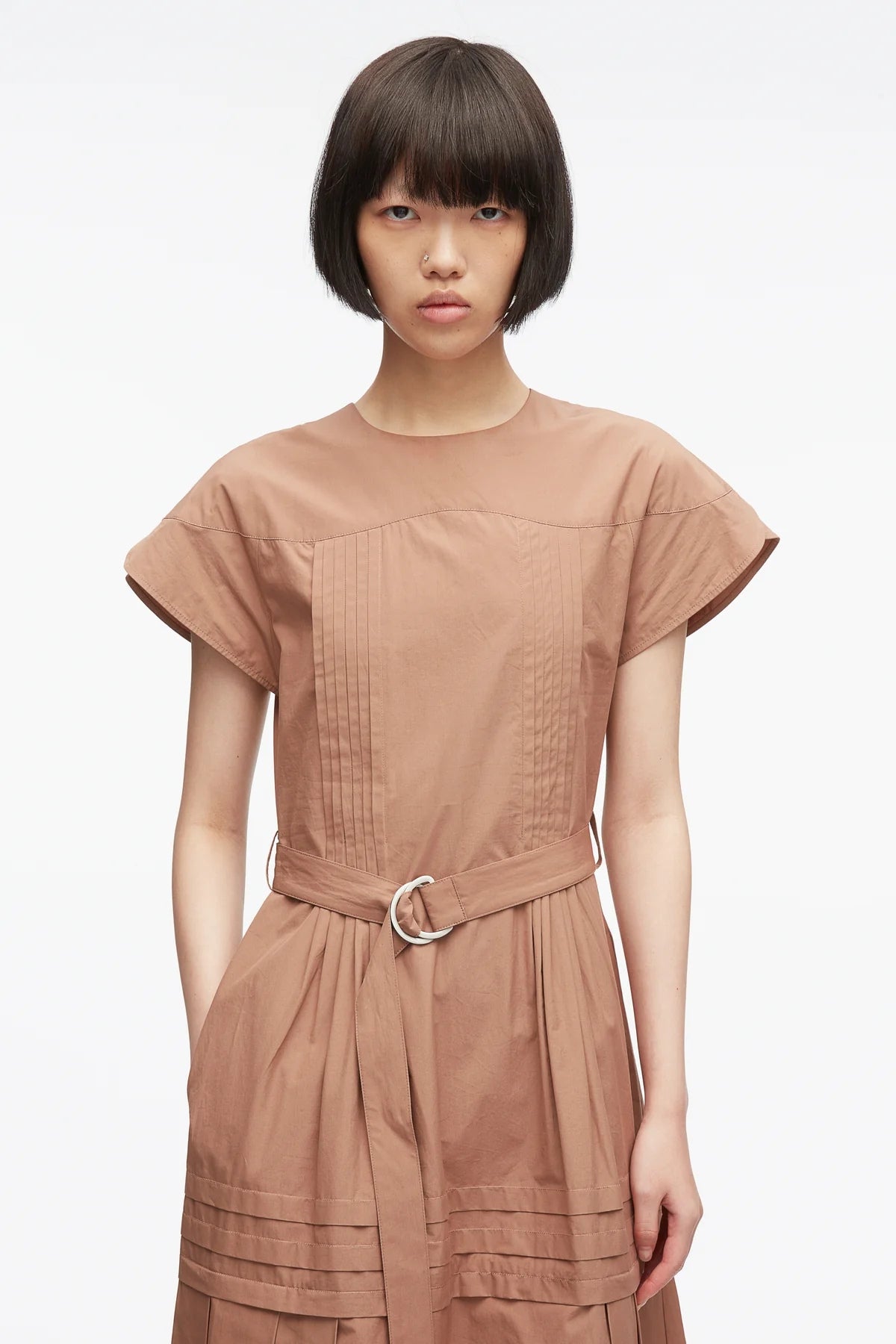 PHILLIP LIM | Pleated Poplin Dress- Sable