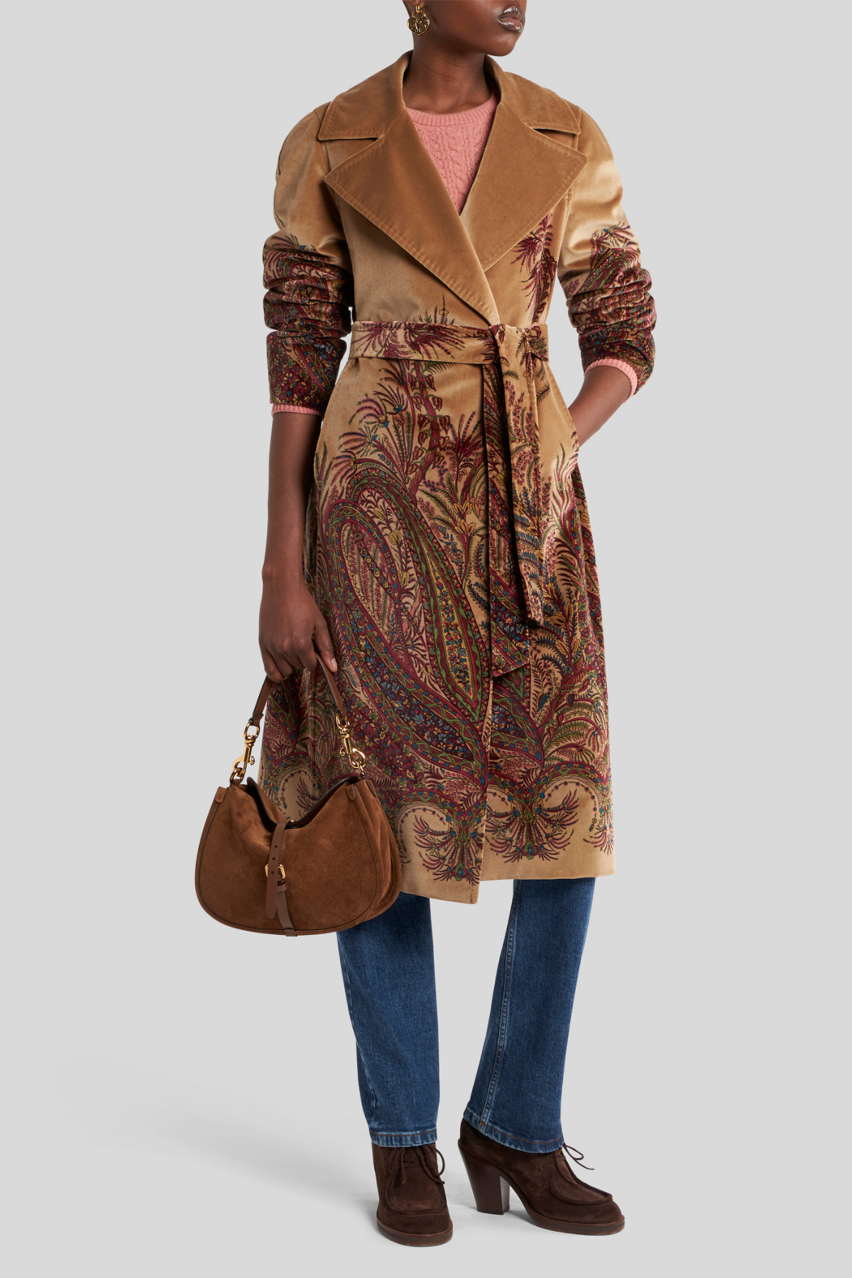 ETRO | Camel Peacock Feather Coat