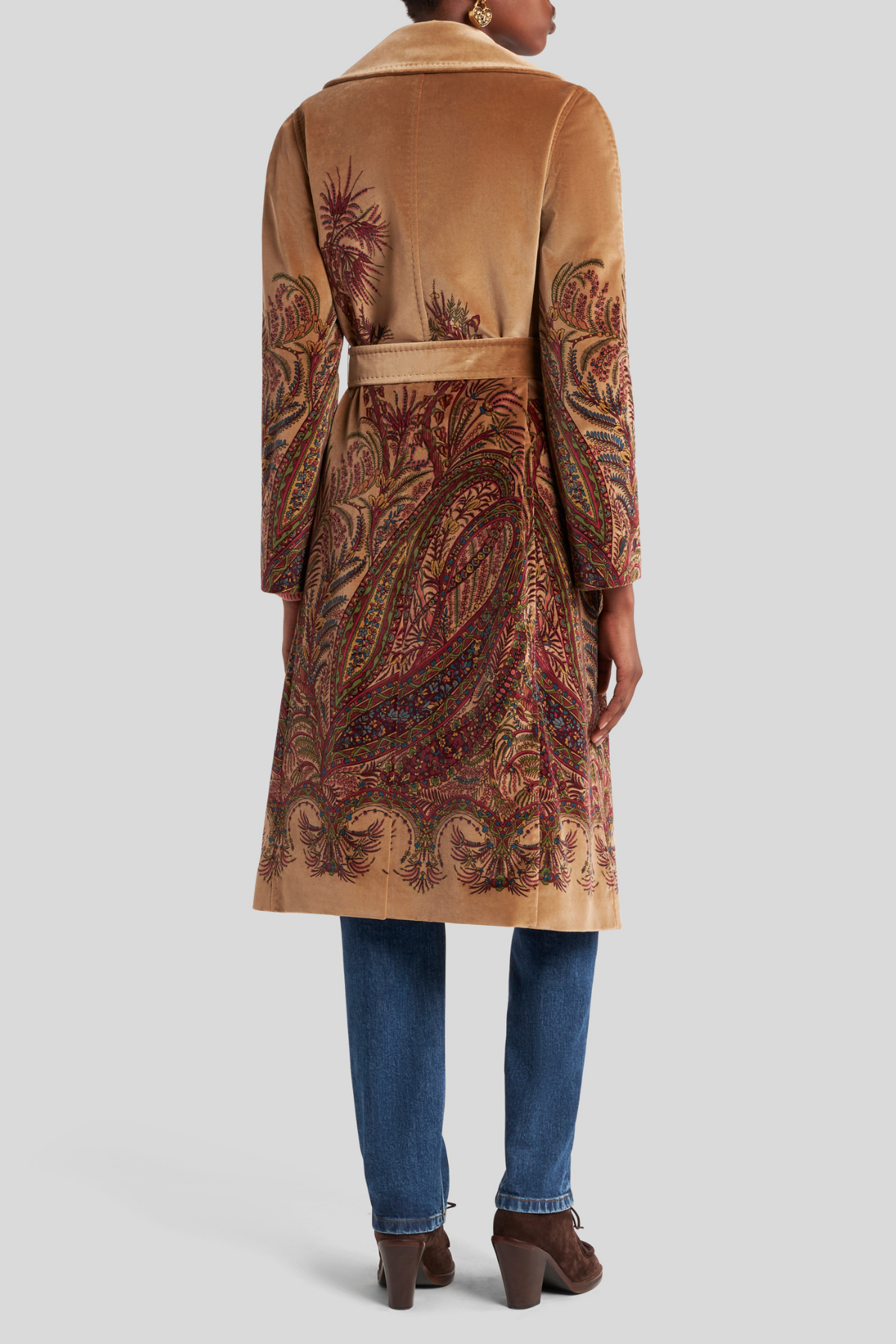 ETRO | Camel Peacock Feather Coat