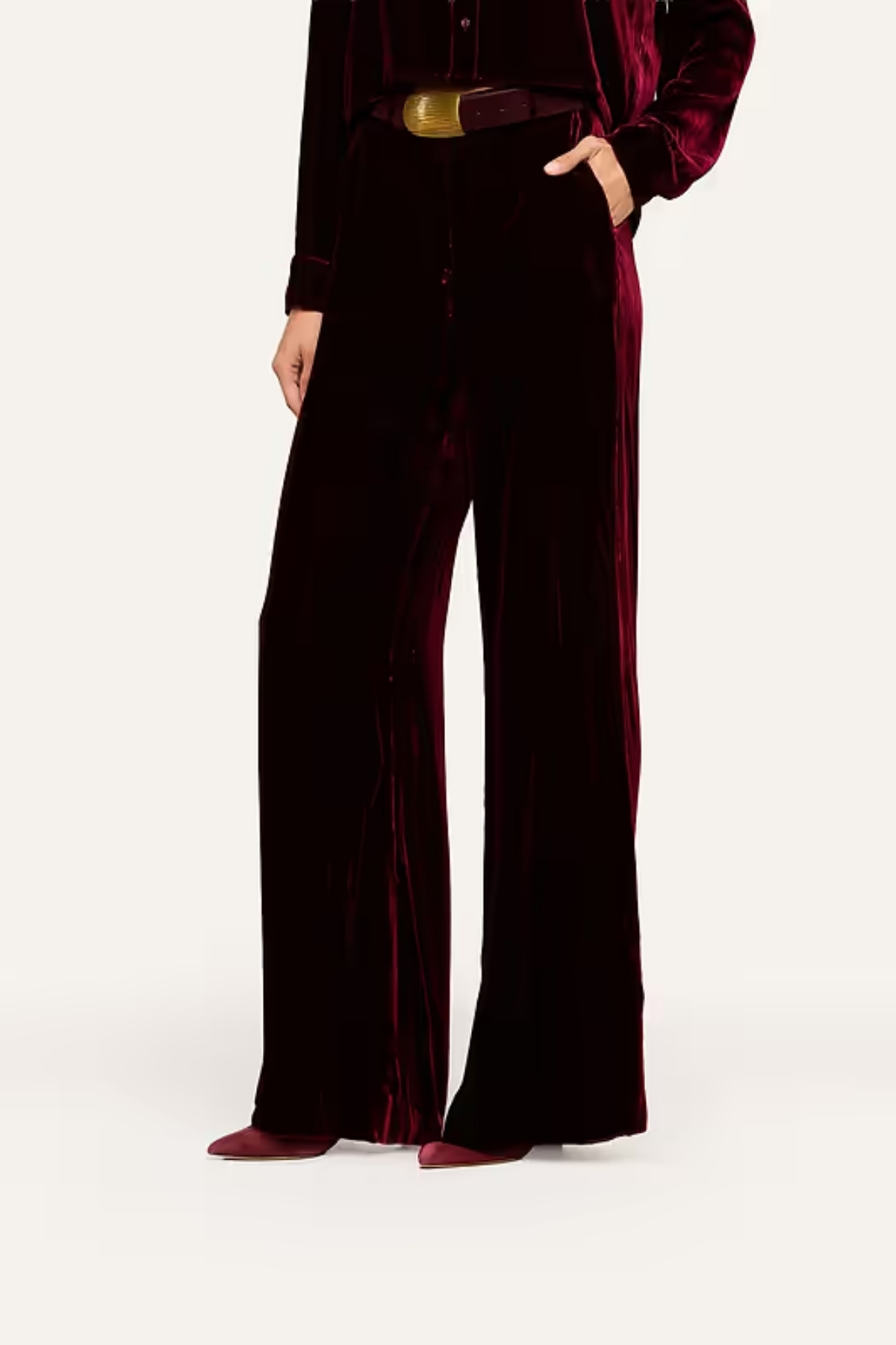 L'AGENCE | Pilar Wide Leg Pant- Port
