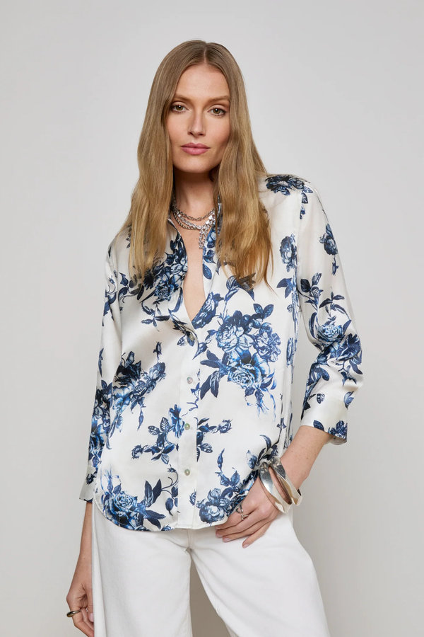 L’AGENCE | DANI BLOUSE-PAINTERLY FLORAL