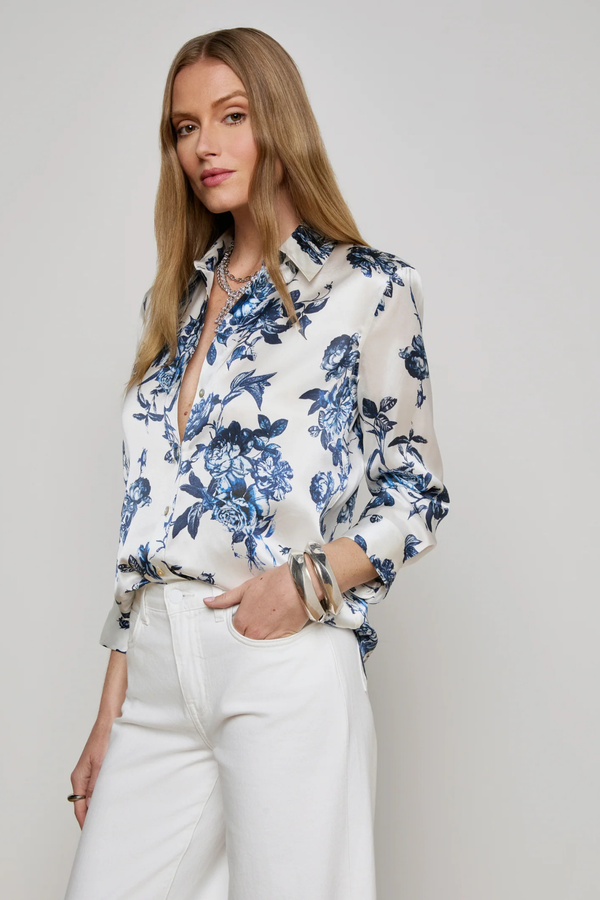 L’AGENCE | DANI BLOUSE-PAINTERLY FLORAL