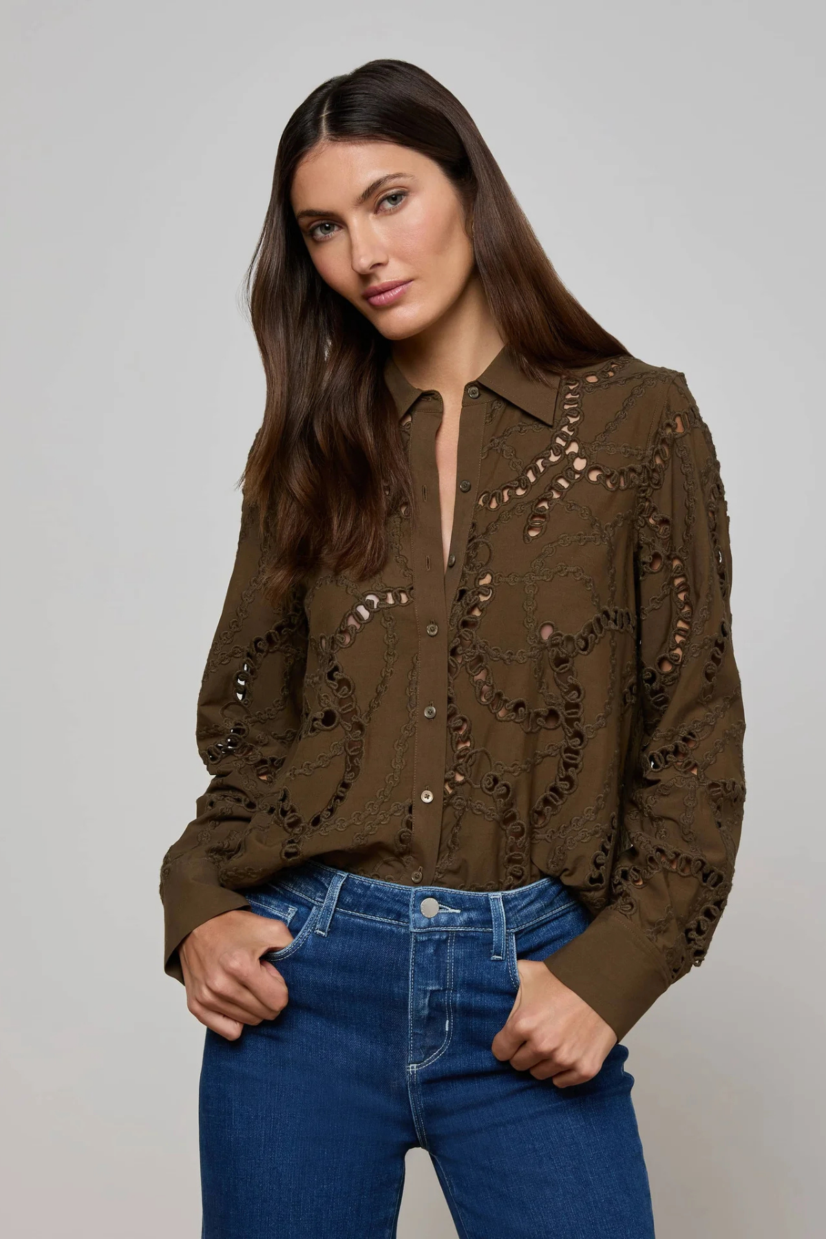 L’AGENCE | ELLERY EYELET BLOUSE