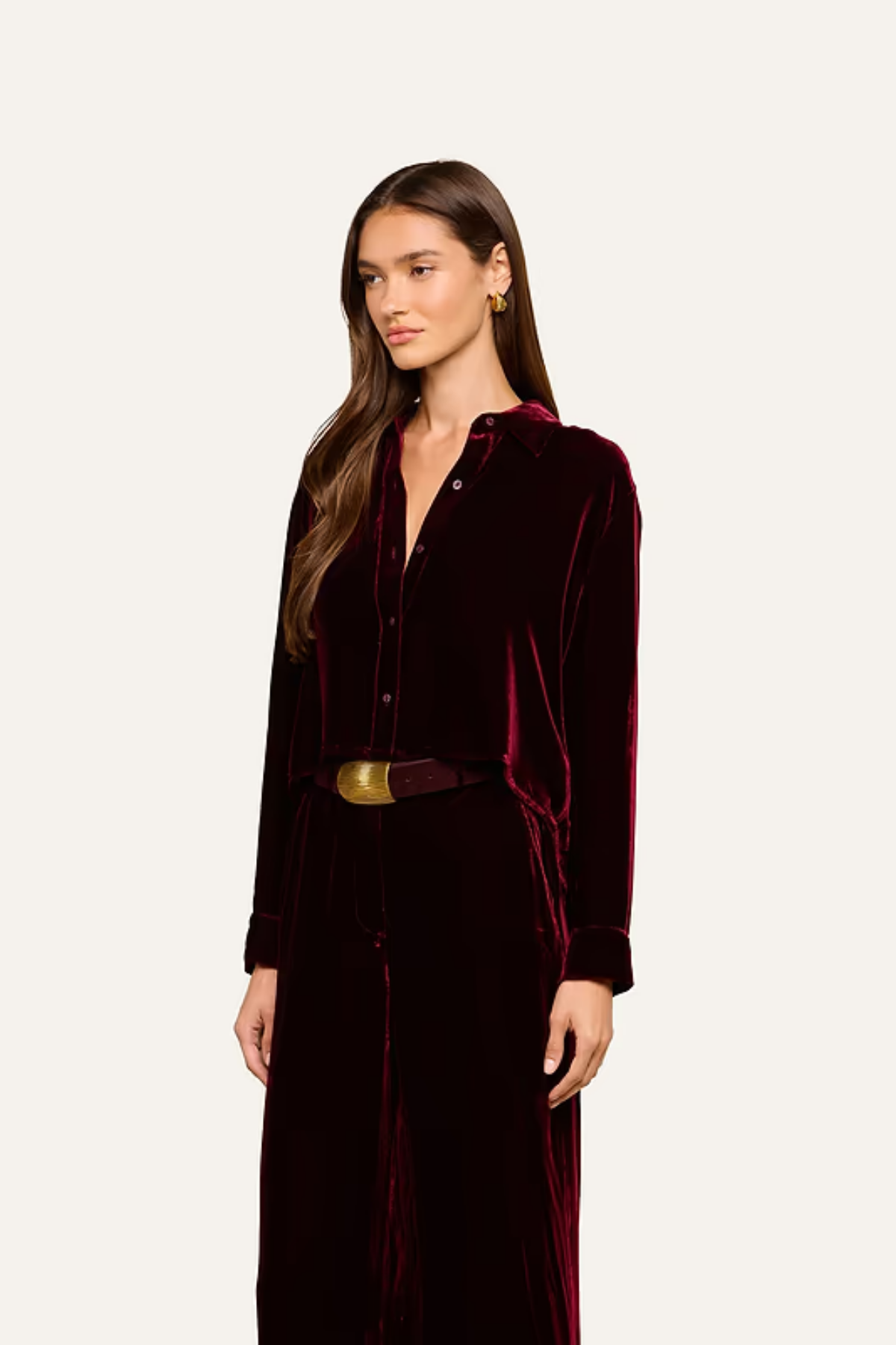 L'AGENCE | Cosette Crop Hi Low -Port