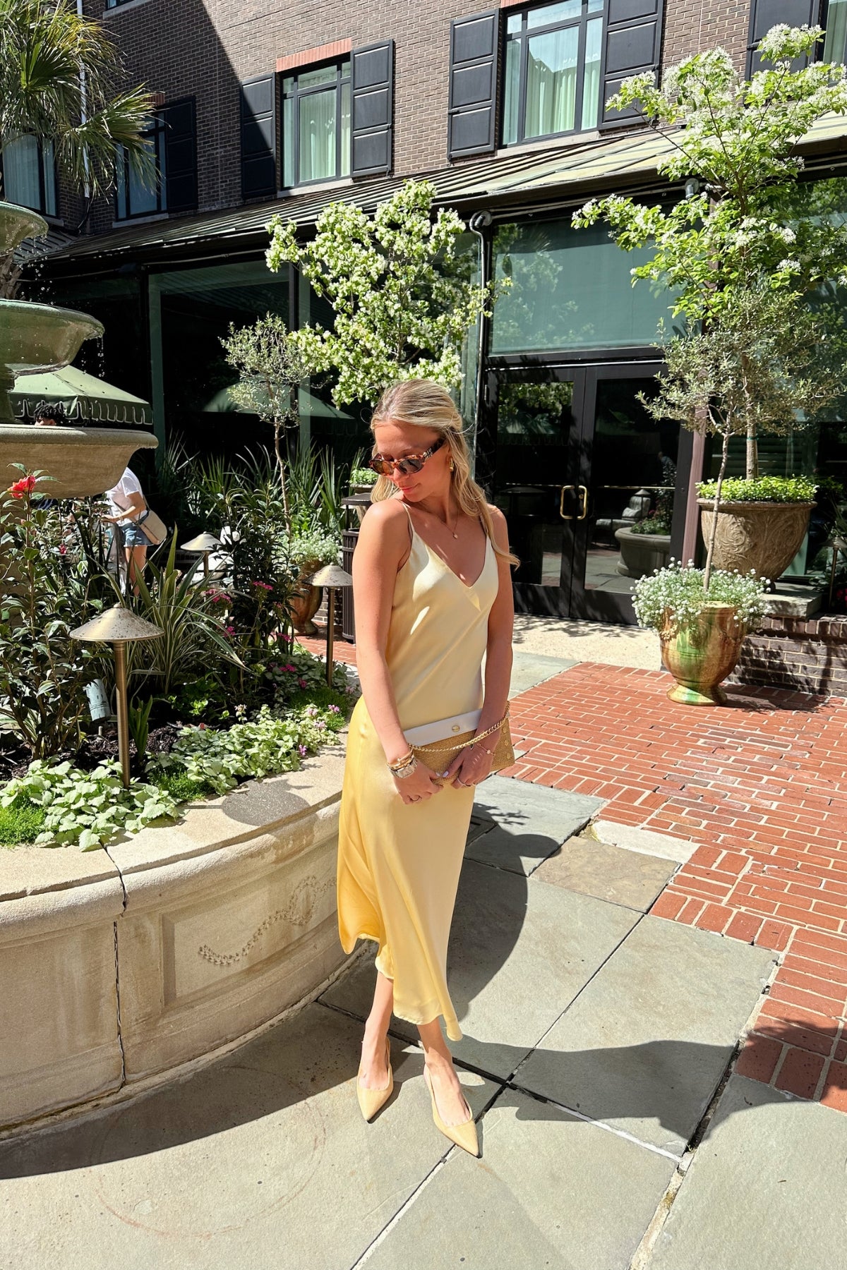 L'AGENCE | SERIDIE SLIP DRESS - LEMON