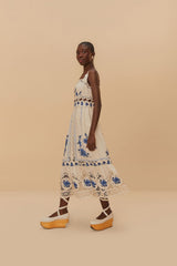 FARM RIO | RICHELIEU SUNFLOWER MIDI DRESS